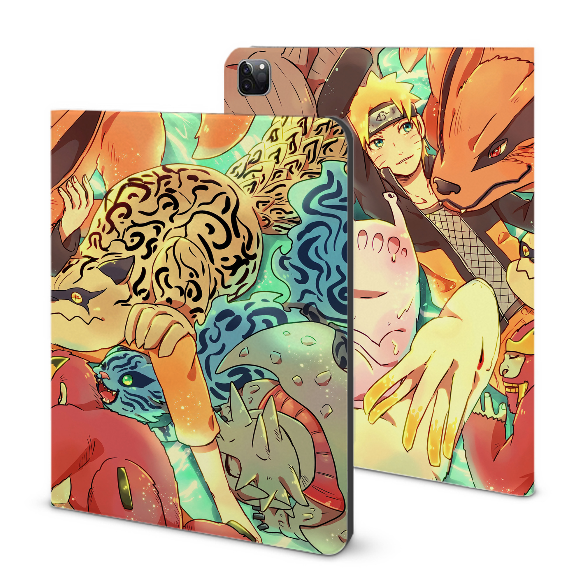 （画像用） NARUTO -ナルト- NARUTO -ナルト- 疾風伝 IPad ケース ブック型 PUレザー TPU 耐衝撃 軽量 薄型 ペン収納なし 全面保護 IPad 各モデル対応